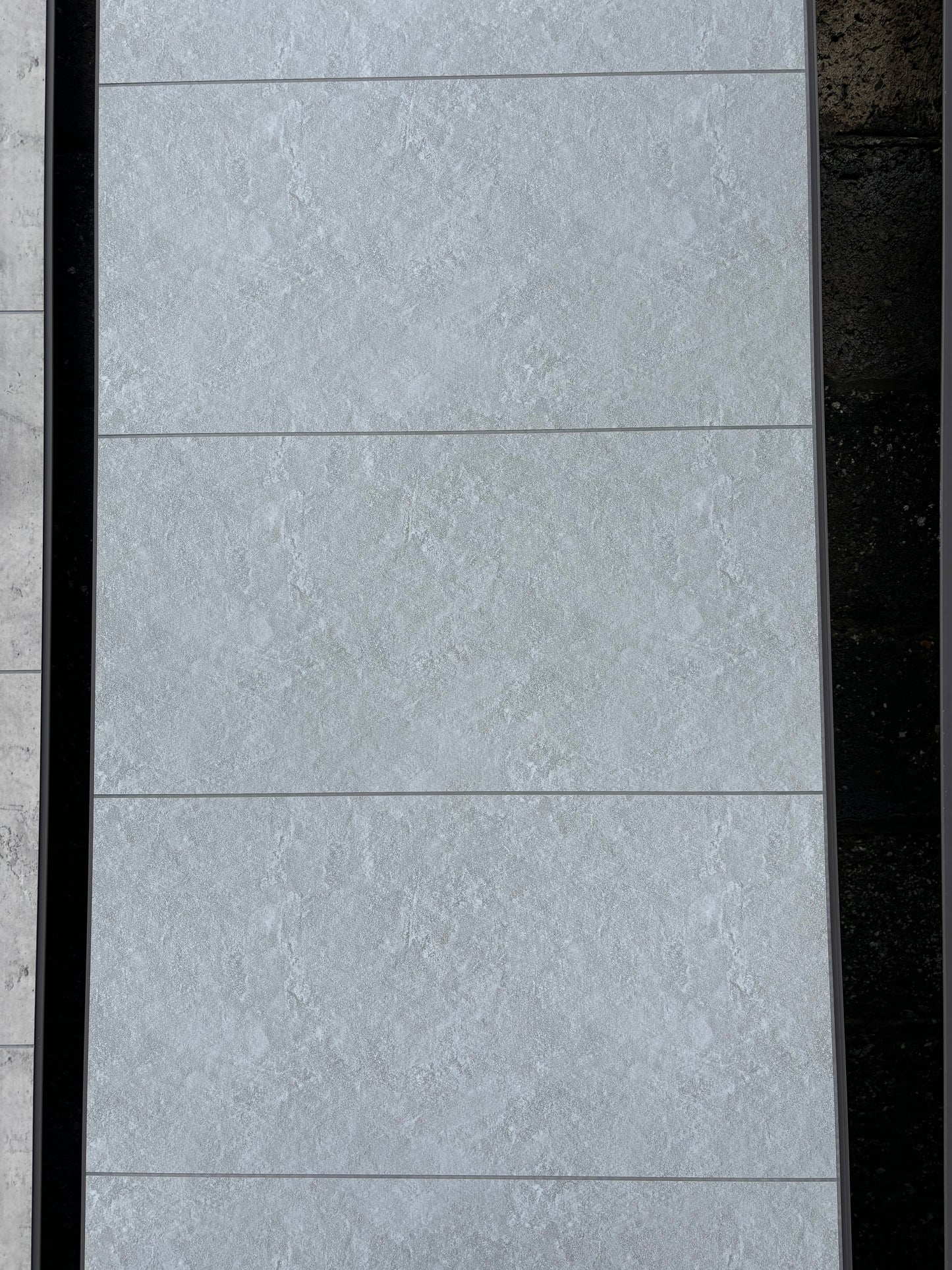 Light Grey Tile PVC Tongue & Groove Wet Wall 600mm