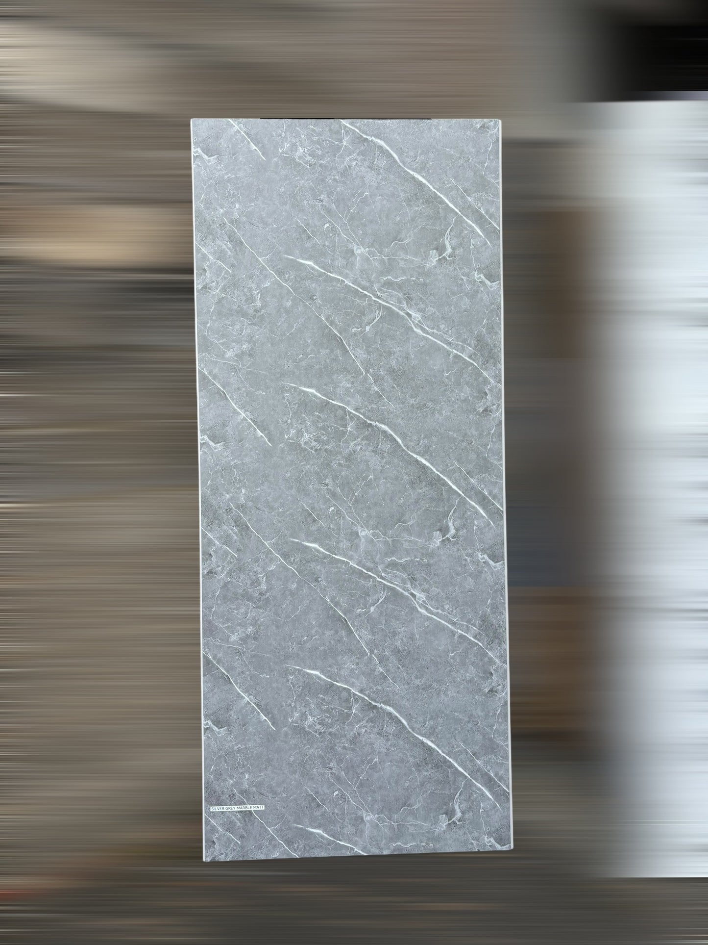 Silver Grey Marble Matt PVC Tongue & Groove Wet Wall 1000mm