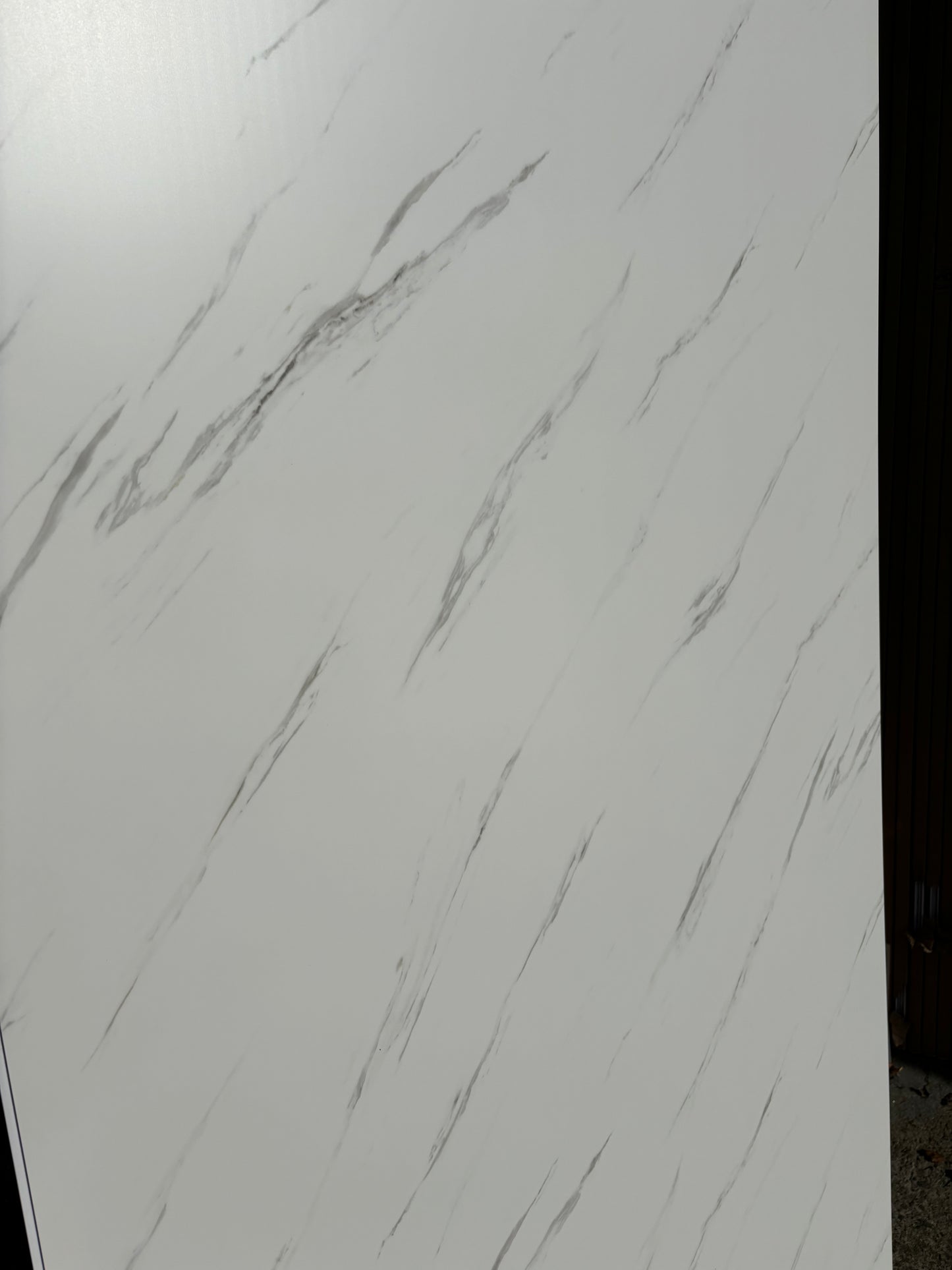 White Marble Matt PVC Tongue & Groove Wet Wall 1000mm