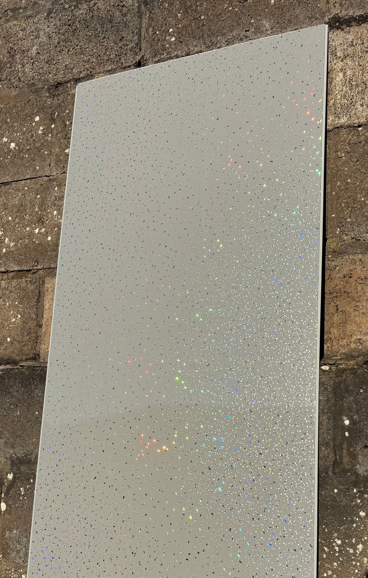 Grey Sparkle Gloss PVC Tongue & Groove Wet Wall 600mm