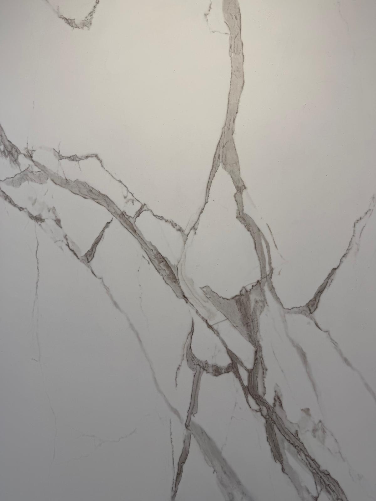 Metro White Marble Matt Composite Wet Wall Board 1000mm